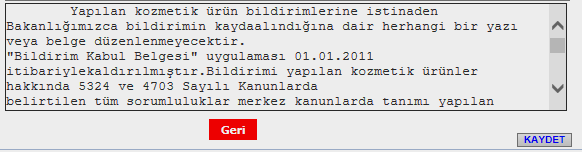 Şekil 26. Bilgileri Güncelle butonunun yer aldığı sayfa görüntüsü. Bilgileri Güncelle butonu tıklanıp gerekli değişiklikler yapıldıktan sonra aşağıda yer alan ekrandaki Kaydet butonu tıklanmalıdır.