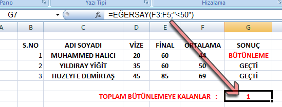 YADA(mantıksal1;mantıksal2;...) Bağımsız değişkenlerden biri DOĞRU'ysa DOĞRU'yu verir; YANLIŞ'sa YANLIŞ'ı verir.