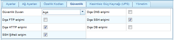 1. SSH ile sisteme bağlanmaya çalışıldığında hata alıyorum ve bağlantı kuramıyorum. 1.1. SSH Şifreli Erişim işlemi için aşağıdaki adımlar izlenmelidir: a) Uygulamalar Santral Yönetimi Tanımlar Sunucu Ayarları menüsünden Sunucu Ayarları ekranı açılır.