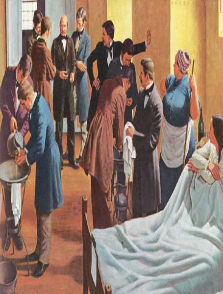 Kadın Doğum Kliniği Viyana 1884 Doktorların yaptırdığı doğumlar sonrası puerperal sepsislerin ebelerin yaptırdıklarından daha fazla olması Doktorların