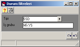 Kod Filtreleri Bu ekrandaki ilk buton kod filtreleridir.
