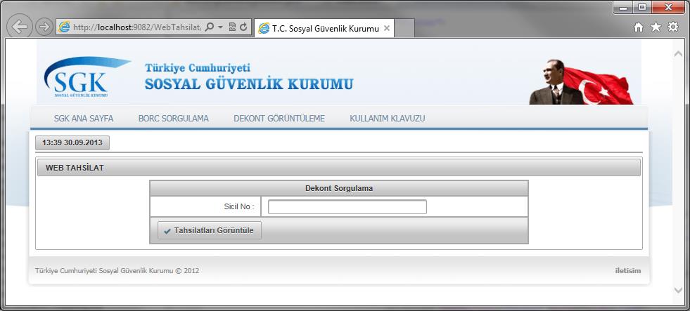 Dekont görüntüleme; Sorgulama anında kullandığınız sicil