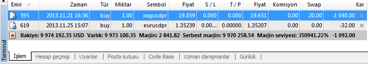 Uzman Danışman seçeneği, platformda mevcut olan danışmanları listelemektedir. Uzman Danışman, MetaQuotes Dili 4 (MQL4) ile yazılmıştır ve herhangi bir trading stratejisine uygulanabilmektedir.