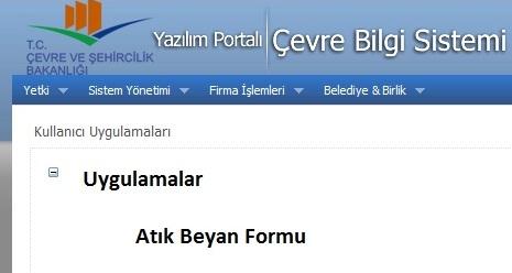 TEHLİKELİ ATIK BEYAN SİSTEMİ