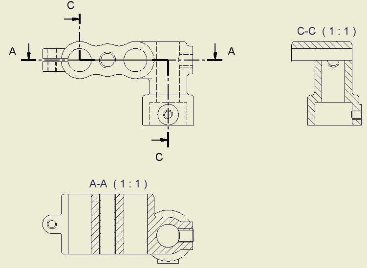 Inventor panelinden Section View komutunu çalıştırın ve üst görünüşü işaretleyin. 3. Şimdi de kesit eğrisinin çizilmesi gerekiyor.