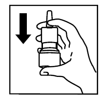 4. Burun aplikatörünü pompa ucuna oturacak şekilde yeniden yerleştiriniz. 5. Şekil 3 de olduğu gibi, şişeyi baş parmağınızla alttan destekleyiniz.