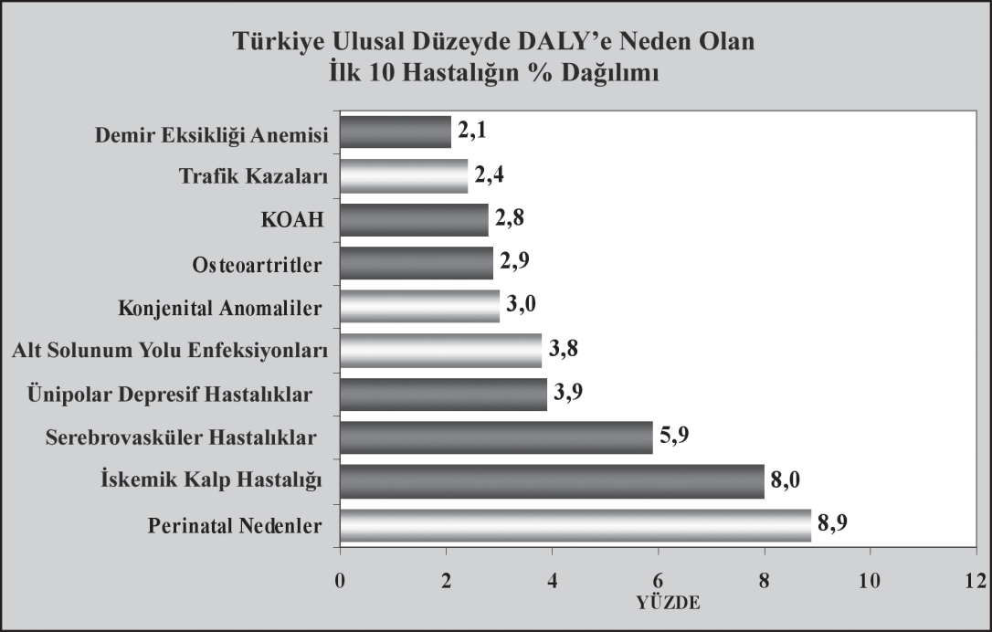 Kaynak: Türkiye Hastalık Yükü Çalışması, 2006 Grafik-1.