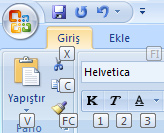 Komut düğmelerine klavyeden erişebilmek için; Klavye kullanarak gruplarda bulunan komut düğmelerine ulaşılabilirsiniz.