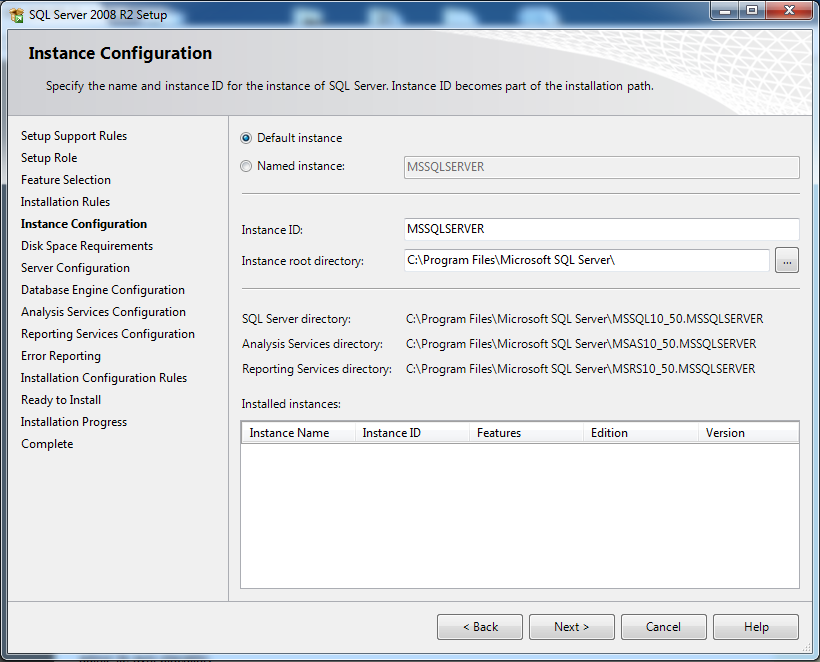 Resim1.13: Sunucu ismi ayarlama penceresi Karşımıza Instance Configuration penceresi gelecektir.