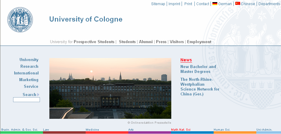Şekil 4.16: Cologne Üniversitesi Kaynak: http://www.uni-koeln.de/index.e.html IV.2.1.6. Dot.Lrn Tamamıyla açık kaynak kodlu (online) eğitim platformudur. GNU lisansıyla yayınlanır.