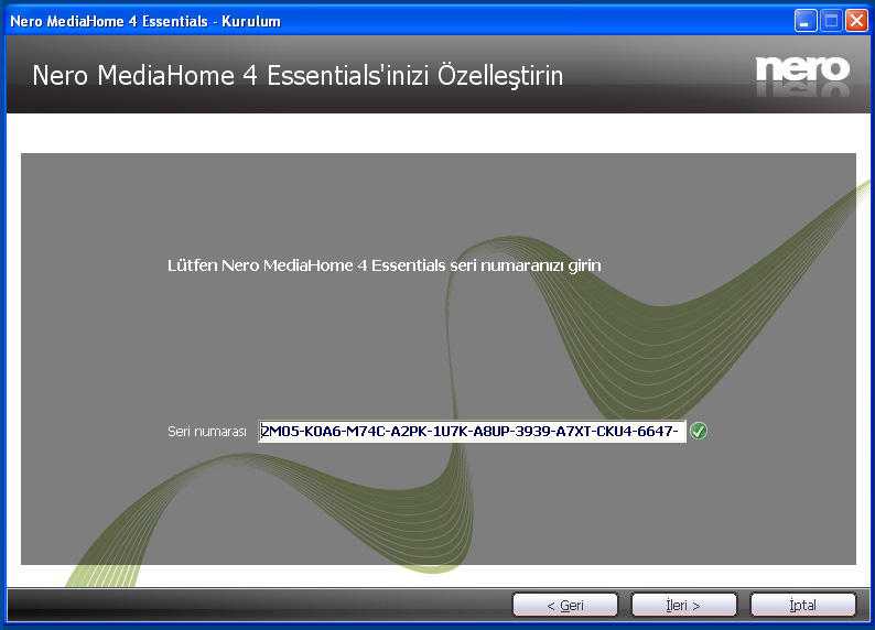 Ek E: Nero Media Home Kurulumu Bu yazılım Windows XP ve Windows 7 ile uyumludur.