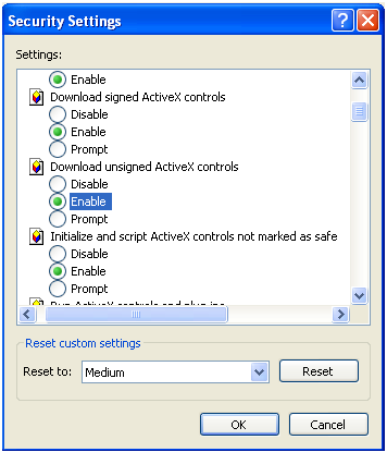 3 Güvenlik ------ Özel Düzey seçiniz.resim 7.1 e bakınız 3 ActiveX kontrolleri ve eklentileri altındaki tüm alt seçenekleri etkinleştiriniz, Resim 7.