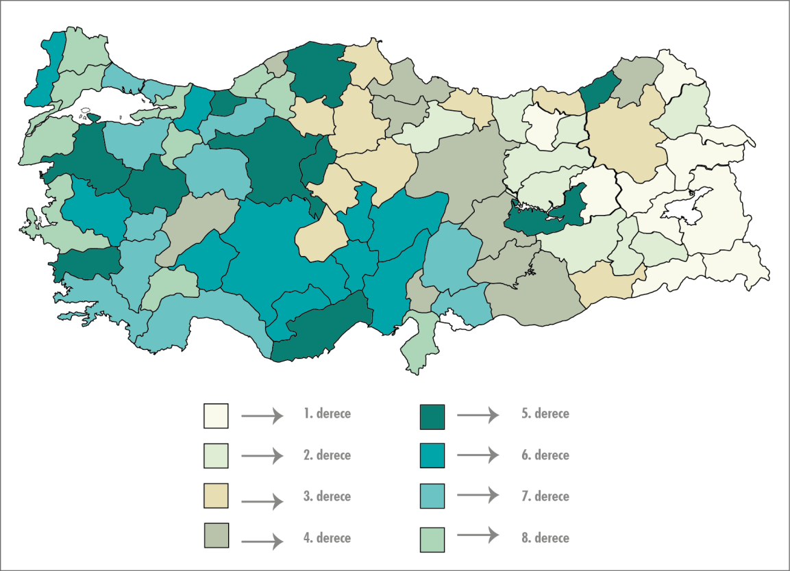 İllerin kişi başına düşen elektrik tüketimine göre (Şekil 83) Gaziantep bir basamak düşerek ikinci en çok tüketim yapan 7. grupta, Adıyaman bir basamak düşerek 4.