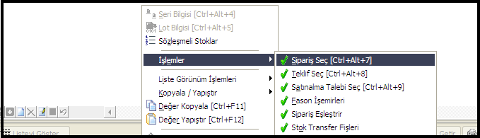 Satınalma İrsaliyelerine önceden düzenlenmiş bir Satınalma siparişinin eklenebilmesi için Satınalma yönetimi Menüsü altındaki Satınalma İrsaliye Formu açıkken Ekle tuşuna basın.