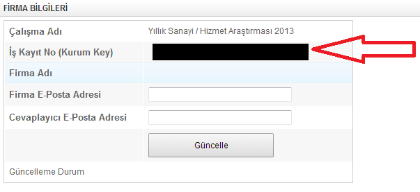 basmanız gerekmektedir (bu formun gönderilmesi için gereken 'Anahtar' değeri ilgili linke tıkladığınızda açılan sayfadan oluşturulabilmektedir) (yine bu formun gönderilmesi esnasında gönderilen