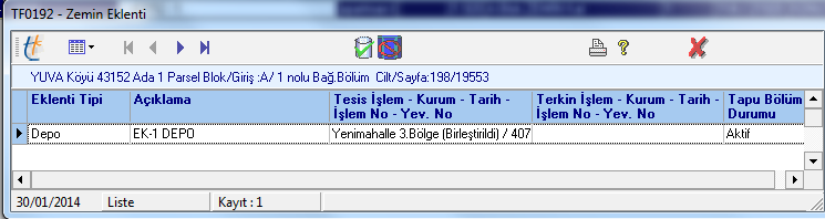 (Zemin teferruat gösterir): Teferruat terkin işlemlerinde bu butonla açılan ekran kullanılır.