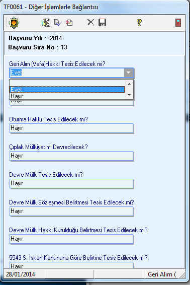 8. Aşama Diğer İşlemlerle Bağlantısı Bu aşamada hazırlanan işlem