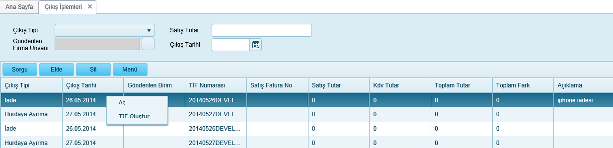 4.7 Dayanıklı Taşınır Çıkış İşlemleri Bir dayanıklı taşınırın çıkışının yapılabilmesi için çıkış kaydının ve ona karşılık gelen Taşınır İşlem Fişinin olması gerekir.