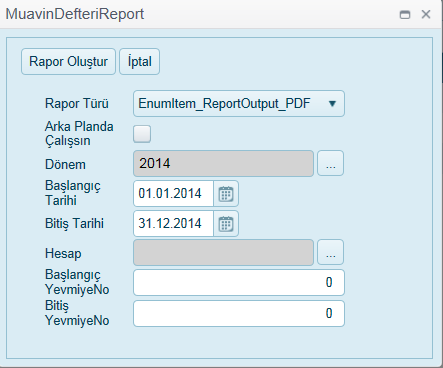 Dönem Başlangıç Tarihi Bitiş Tarihi Başlangıç Fiş No Bitiş Fiş No Hesap Başlangıç Yevmiye No Bitiş yevmiye No Aktif hesap dönemi setli gelir.