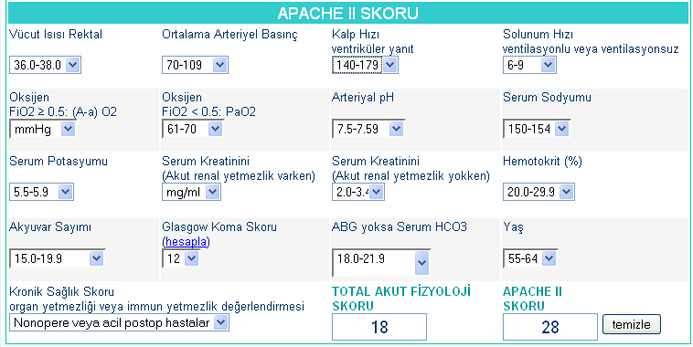 32 Şekil 3 APACHE II skoru için örnek ekrn görüntüsü Son olrk Linkler bölümünde hekimlerin gerek bilimsel çlışmlrı için gerekse bilgi edinme mcıyl yptıklrı rştırmlrd kullnbilecekleri bğlntılr