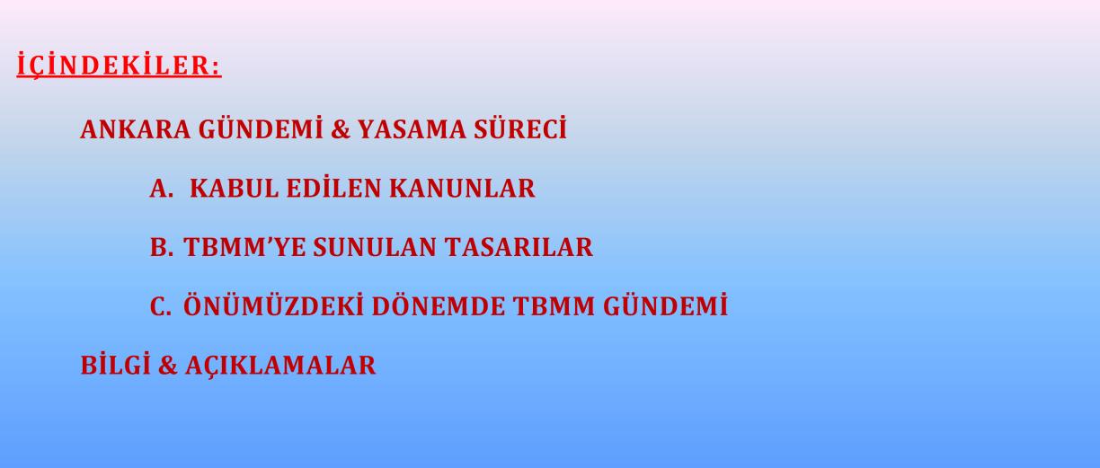 SAYI: 2013 02-A 15 Şubat 2013 Ankara Bülteni 2004 yılından beri düzenli olarak yayımlanmaktadır. Ankara Bülteni'ne üyelik talebi, yorum ve değerlendirmeleriniz için: ankarabulteni@tusiad.