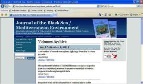 2012 Journal of the Black Sea/ Mediterranean Environment Journal of the Black Sea/Mediterranean Environment adlı süreli bilimsel yayın 2011