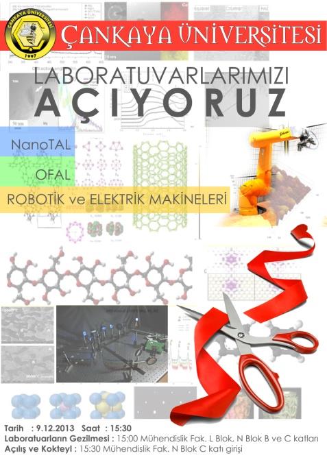 Araştırma Laboratuvarları 2012-2013 döneminde tamamen Çankaya Üniversitesi kaynakları ile kurulan ve bu yıl içinde diğer desteklerle geliştirilmeye devam edilen : 1-Nanoteknoloji Araştırma