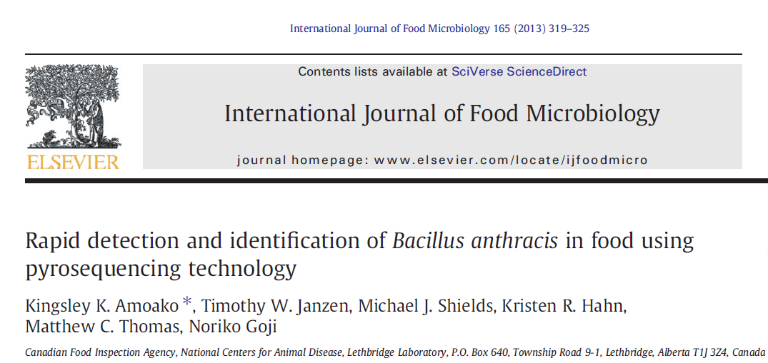 Basillus anthracis teşhisinde ileri teknolojilere gereksinim 2001 yılında anthrax sporlarının posta yoluyla salınması sonucu ortaya çıkmıştır ve yakın zamanda geliştirilen bu teknolojilerin biyolojik