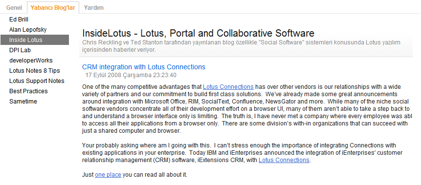 Lotus Quickr Özellikler RSS / ATOM haber kaynakları: En son