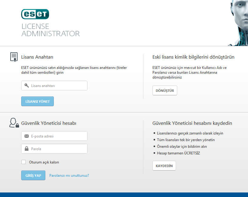 1. Giriş ESET License Administrator lisans sahibi veya Güvenlik Yöneticisi olarak lisansları yönetmenizi sağlayan, tümü bir arada sunulan bir çözümdür.