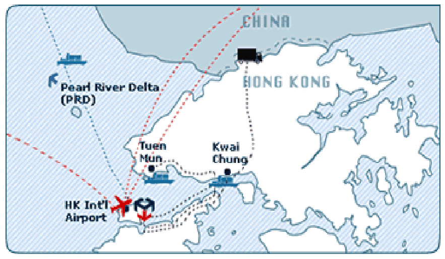 Tablo 7 40 -Hong-Kong ta Faaliyet Gösteren Lojistik Merkezler LOJİSTİK MERKEZ ATL Logistics Center Tradeport Hong Kong Alan (m 2 ) 866.000 54.