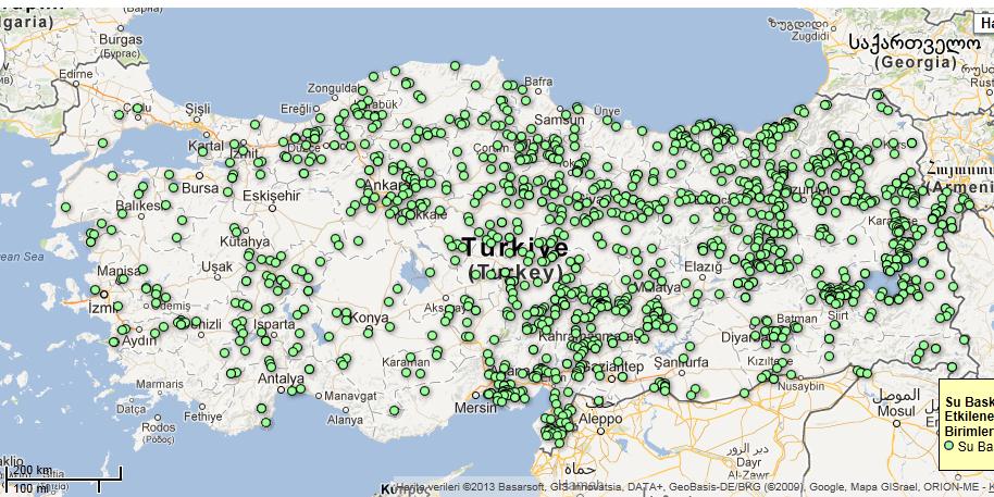 SEL OLAYLARININ DAĞILIMI Türkiye de can kaybı ve etkilenen yerleşim