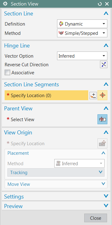 Section View Definition bölümüde Select Existing ve Dynamic şeçenekleri tanımlanmış.select Existing seçeneği Section Line ile oluşturduğumuz kesit çizgilerinden kesit alma işlemi için kullanılır.