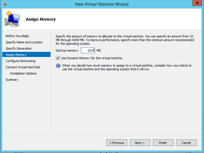Windows Server 2012 R2 Hyper-V Failover Cluster Kurulum ve Yapılandırma-122 Sanal makinemize RAM miktarını