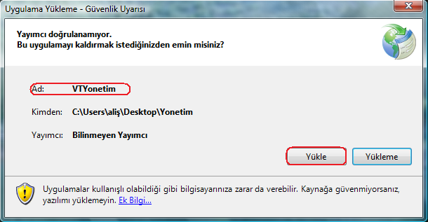 Yükle diyerek sonrasında gelen pencere ise (EntegreVTYönetim) (Sunucu işlemleri) penceresinde üstte (Sunucu) - (Login Adı) - (Şifre) kısımlarını doldurarak sağdaki (Sunucuya Bağlan) kısmına