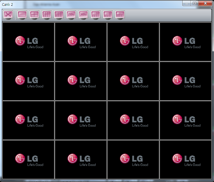 LG Ağ İstemci Programı 67 Çoklu Pencere fonksiyonunu kullanma Bu fonksiyon iki monitör kullanarak maksimum 64 kanallı bir canlı ekranı görmenize olanak tanır. 1.