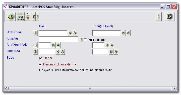 Stokların POS cihazına yüklenmesi iki aşamalı bir işlemdir. İlk aşamada aktarılacak dosyalar hazırlanır. İkinci aşamada ise bu dosyaların yazarkasaya yükleme işlemi yapılır.