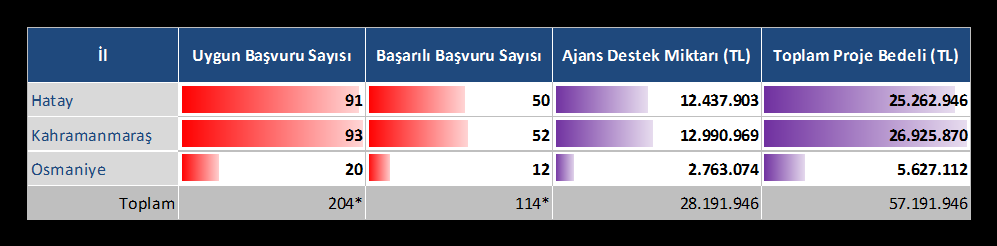 Bağımsız Değerlendirici yorumları ışığında 59-65 puan aralığındaki ve Mali kapasite, İlgililik bölümlerinden yeterli olduğu düşünülen 14 Proje yeniden değerlendirilmiştir.