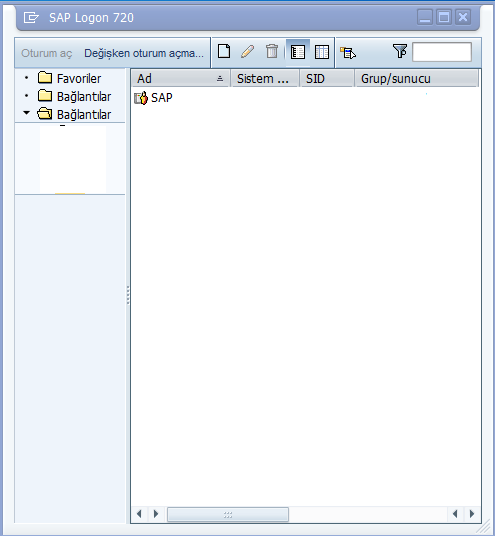1.Kullanıcı Ekranı ve Açıklamaları Sisteme ilk giriş Bilgisayarınızın masaüstündeki SAP iconu tıklanarak SAPLogon ekranı çalıştırılır.