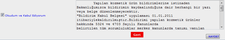 Şekil 24. İşlev kodu seçimi için örnek ekran görüntüsü. Özel Uyarılar: Tüm alanların doldurulması zorunludur. Aksi halde bilgiler kayıt edilmeyecektir.