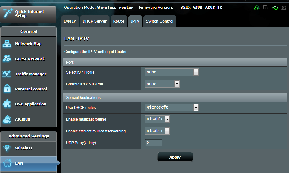 4.2.4 IPTV Kablosuz yönlendirici, ISP veya LAN üzerinden IPTV hizmetleri bağlantısını desteklemektedir.
