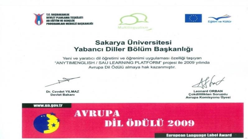 BAŞARILAR Avrupa Dil Ödülü, Avrupa Komisyonu (2009) DS