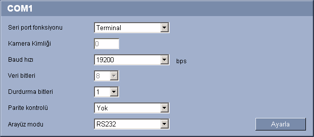 VIP X1600 Internet Tarayıcı Kullanarak Konfgürasyon tr 73 5.27 COM1 Ser arayüz parametrelern (turuncu termnal bloğu) gereksnmlernz karşılayacak şeklde konfgüre edeblrsnz.