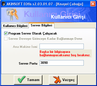 2 Kurulum Öncelikle ofisinizde server görevi görecek bir bilgisayar seçmelisiniz.