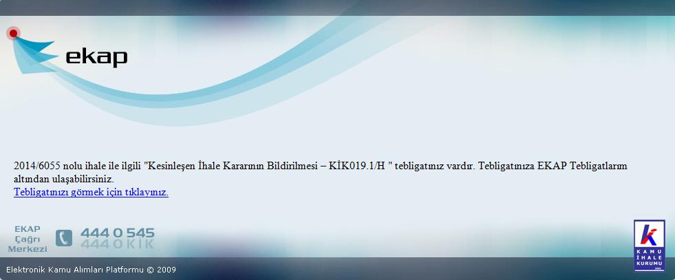 Şekil 71: Okunmamış Bildirimler-Ekran Görüntüsü Ek olarak sistem tarafından, tebligat bildirimi yapılan aday, istekli ve istekli