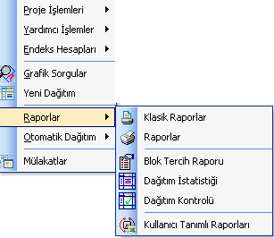 Sorgu türü seçildikten sonra Tamam butonu ile sorgu türüne göre ilgili editör/rapor açılır. Blok Bilgileri: Grafik ekrandan seçilen bloğun, Blok Kayıtları editöründeki bilgilerini gösterir.