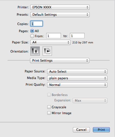 Yazdırma F Açılan menüden Print Settings (Yazdırma Ayarları) öğesini seçin. G H I J K Uygun Paper Source (Kağıt Kaynağı) ayarını seçin. Uygun Media Type (Ortam Türü) ayarını seçin.