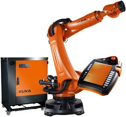2. Bölüm: Endüstriyel Robot Sistemleri Şekil 2.8 de KUKA firmasına ait 6-eksenli bir Endüstriyel Robot görülmektedir.