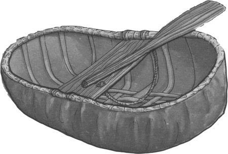 Şekil 1. 7: Balsa ağacından yapılmış sal. Resim 1. 8: Hayvan derisiyle kaplanmış deniz aracı Demety.