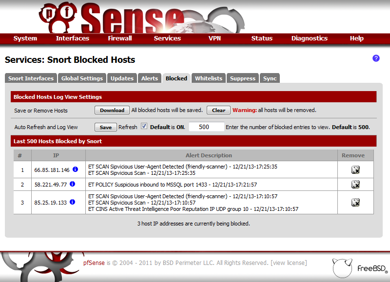 Snort Block Ekranı: Snort tarafından